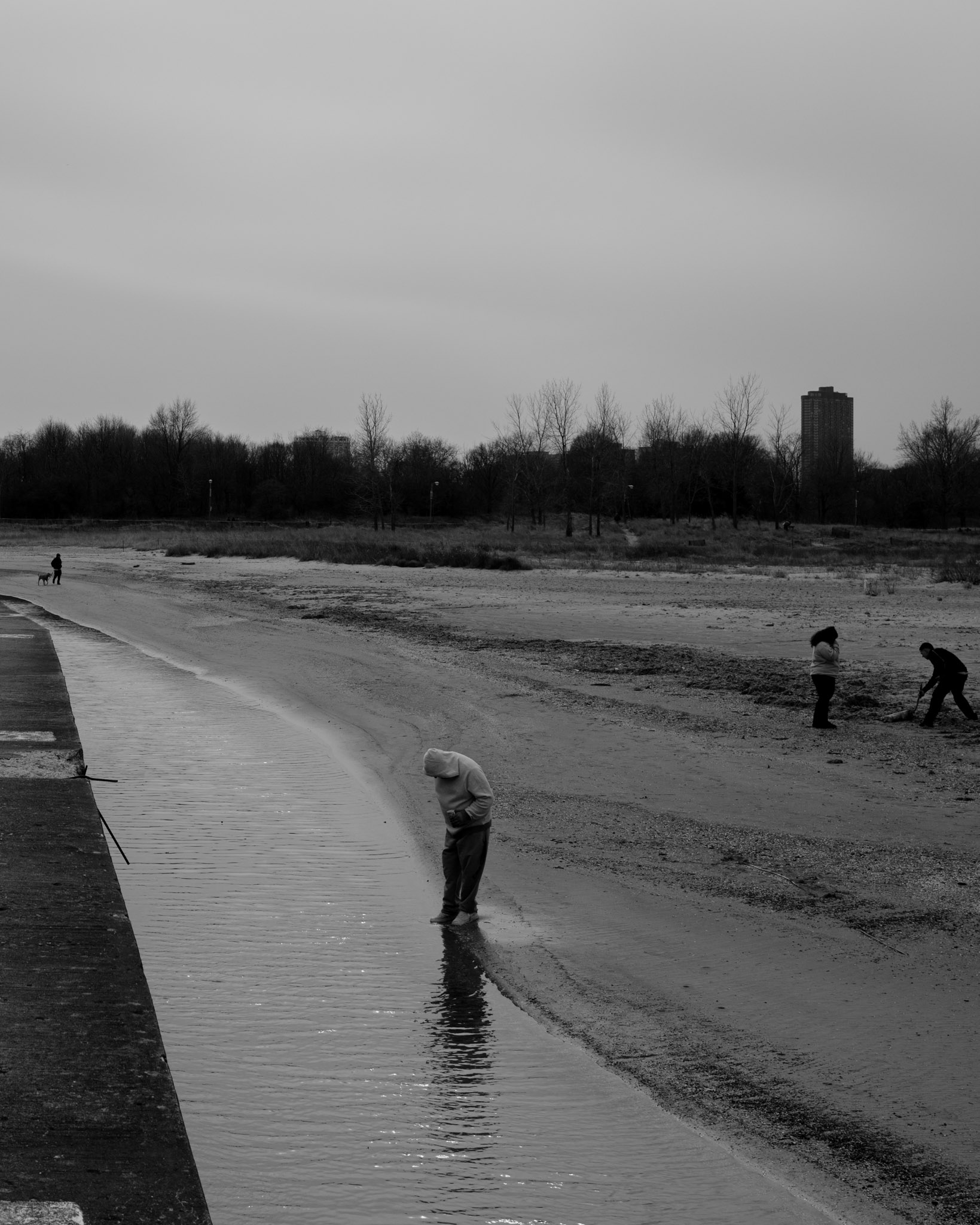 Woman in the rain with umbrella